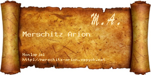 Merschitz Arion névjegykártya